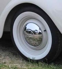 15" Universal Classic Car Thick White Wall Tyre Trim Flaps Beetle Splitscreen
