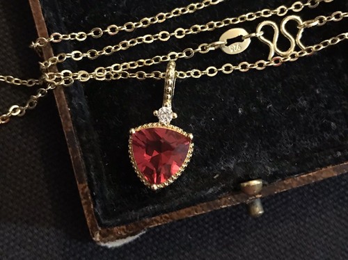 Vintage style red gemstone - red, and