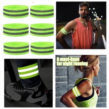 6Pcs High Visibility Reflective Armband Running Safety Gear band Night Activity 