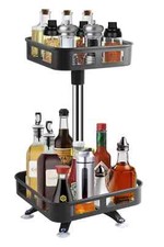 Adjustable Turntable 360 Swivel Rotating Revolving Spice Rack Shelf Cafe Diner