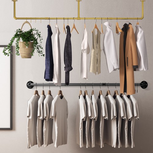 Metal pipe clothes rail - metal, shelf