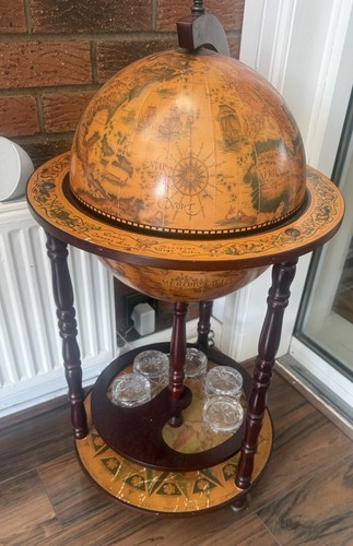 Vintage globe drinks - drinks, cabinet