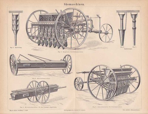Seed drill stich from 1878 - drill,