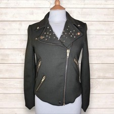 Zara Basic Khaki Studded Biker