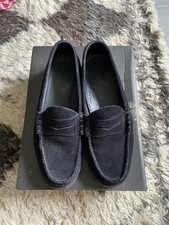 G.H. Bass & Co. Weejuns Black Suede Penny Loafers Weejun 90 Larson Suede UK 9