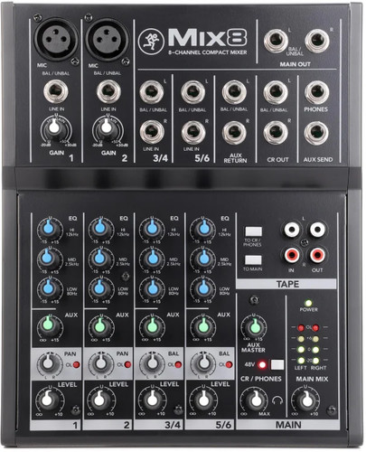 Mackie mix8 channel mixer - mackie,