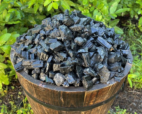 Black tourmaline rough natural - black,