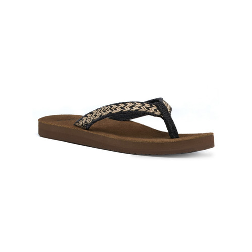 Sanuk fraidy jute - black, tan