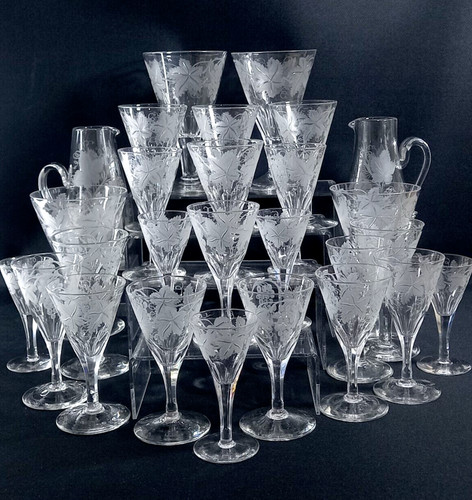Antique handmade cut crystal - handmade,