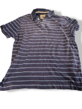 Vintage  North Coast Stripped Mens blue Regular Fit Polo Shirt L| L29W21|SKU5398