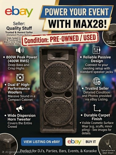 Max28 dual inch passive dj - 8,