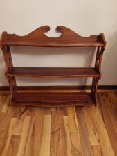 Vintage Rustic 3 Tier Wood Wall Mount Curio Display Shelf 27"X 24"