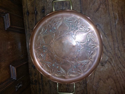 Antique solid copper serving - copper,