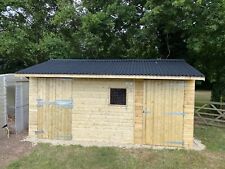 12ft x 12ft Wooden Stables & 6ft Tack Room  Animal Horse 25mm Cladding