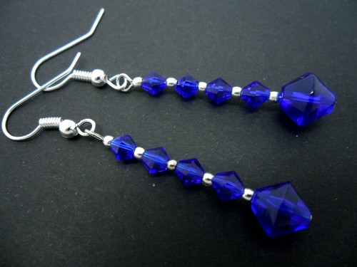 Pair dangly cobalt - a, of