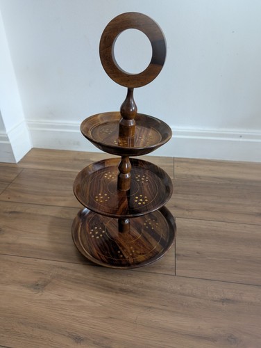 Tier wooden bowl holder - 3,