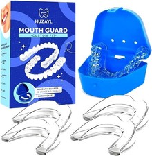Mouth Guard for Teeth Grinding Pack of 4, Small Large for Nighttime Relief