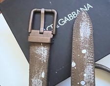 Authentic DOLCE & GABBANA Belt, Leather, Knaki, 39.5"