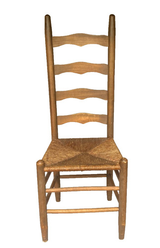 Vintage walnut wood ladder - vintage,