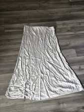 M&S silver satin midi length