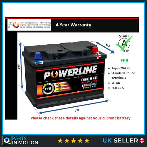 Efb car battery fits citroen - battery,