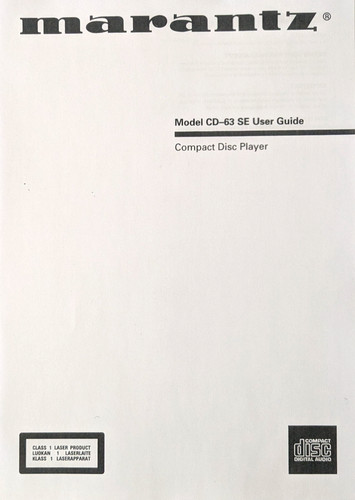 Marantz compact disc - marantz,