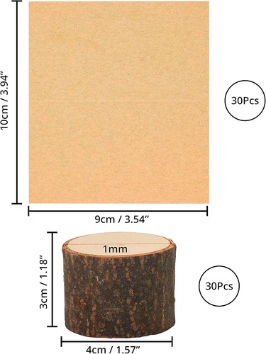 Rustic wooden place card - 30,