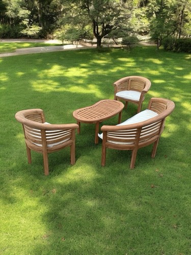 Teak banana curved garden - teak,