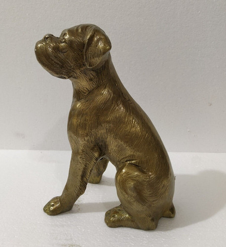Metal dog boxer statue - boxer,