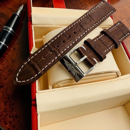 Leather watch strap 20mm - leather,