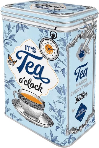 Tea caddy storage tin - caddy,