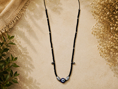 Black and some silver - , beaded