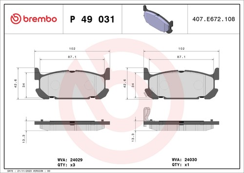 Brembo 031 brake - brake, pad