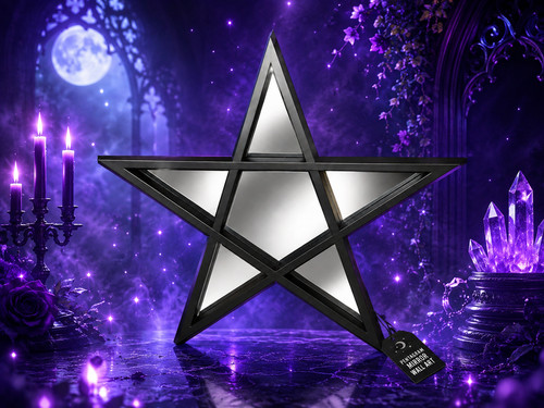 Black pentagram mirror - ,