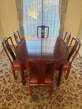 Oriental Rosewood Dining Table And Six Chairs