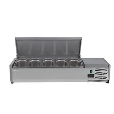 Countertop Prep Fridge 5 x 1/4 GN Steel Commercial Restaurant Pizzeria Cateri...