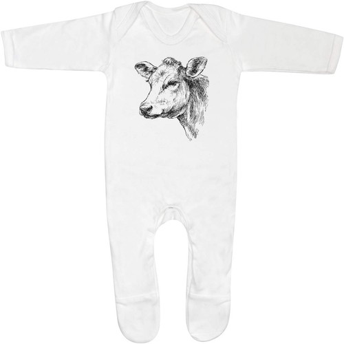 Cow portrait baby romper - baby,