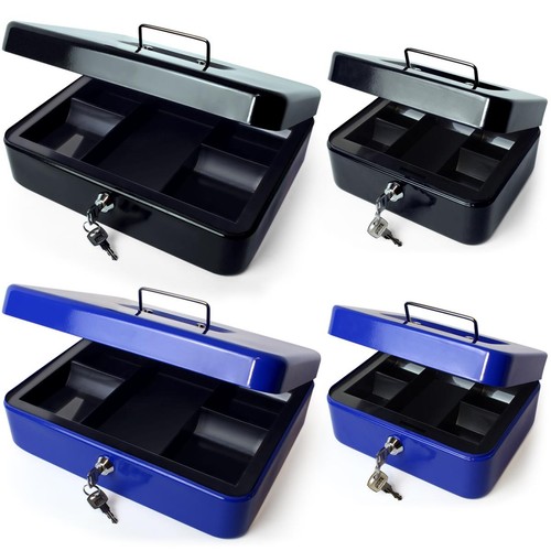 Metal petty cash box - cash, tray