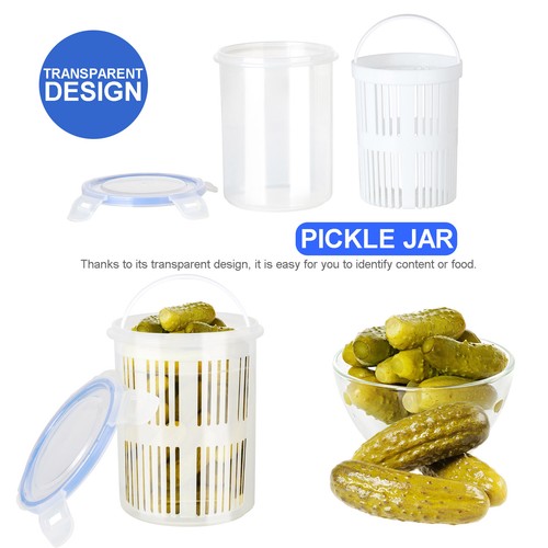 Pickle jar with strainer wet - with,