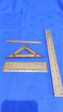 Group Of Interesting Vintage Boxwood surveying/measuring Tools