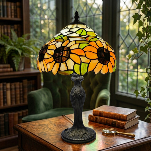 Tiffany sunflower table - table, lamp
