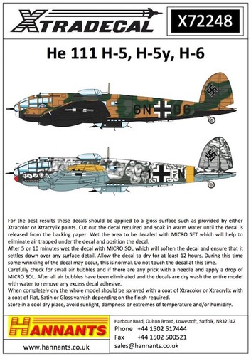 Xtradecal heinkel he - xtradecal, 1/72