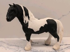 SCHLEICH 2007 Tinker Stallion Draft Horse Clydesdale 13971 Rare Black & White