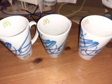 McDONALDS  KENCO RAINFOREST ALLIANCE CUP SWIRL DESIGN TEA/COFFEE 2009 Set of 3