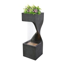 Serenity Spiral Rainfall Water Feature 4 LEDs 77cm Planter Self-Contained 10kg