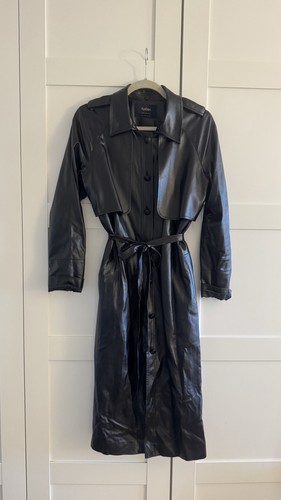 Tugba faux leather long mac - long,