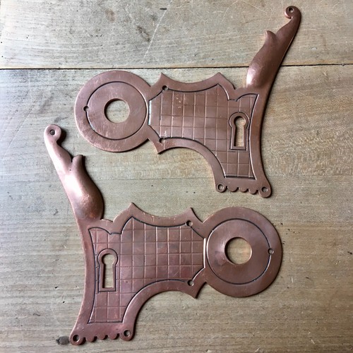 Pair antique copper handle - pair,