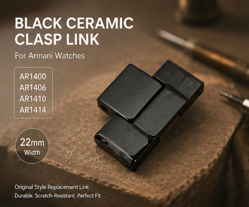 Single black ceramic - ceramic, clasp
