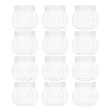  12 Pcs Plastic Candy Jars with Lid Halloween Containers Clear Pumpkin