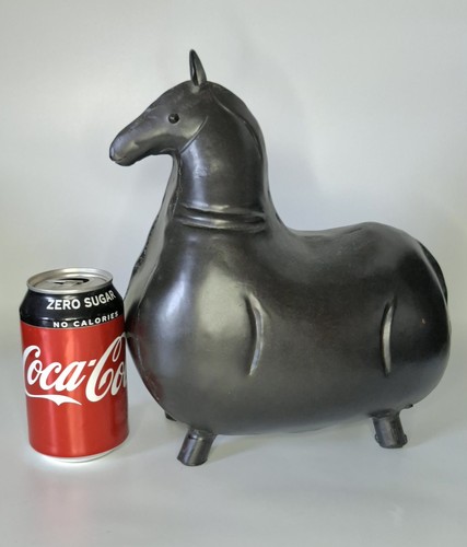 Indian fat black tin horse - 10",